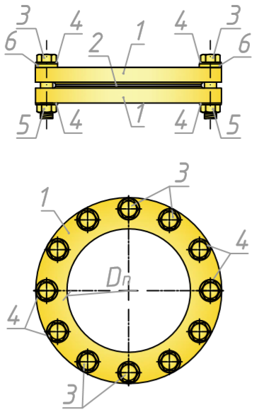 Фланцевое соединение чертеж